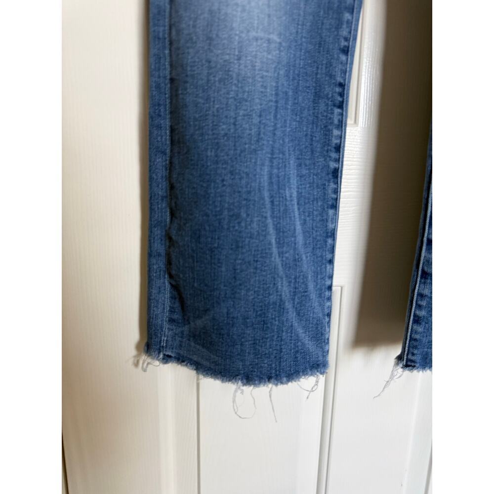 AYR The Bomb Pop Ankle Fray Straight Leg Jeans Classic Blue Wash Size 32 - Picture 4 of 14